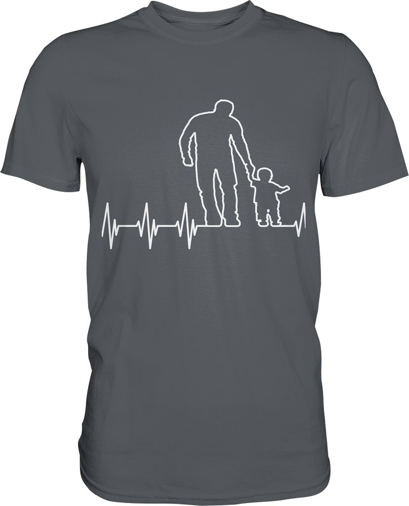 Vater und Sohn Freundschaft Herzschlag Herren Premium Shirt Produktbild 