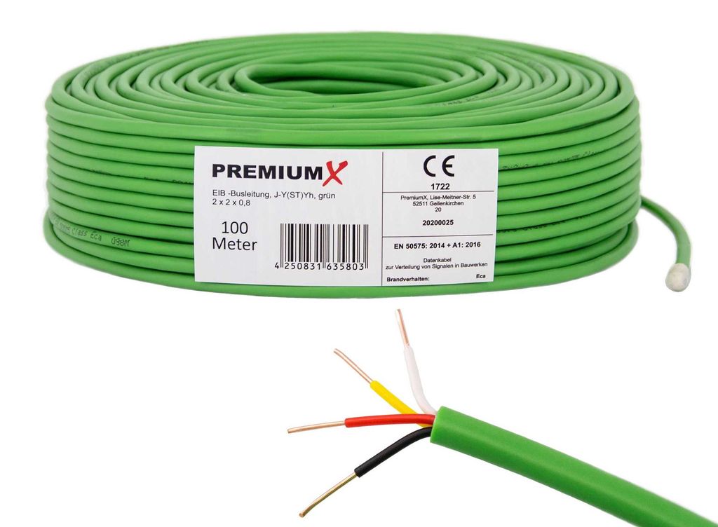 PremiumX 100m EIB KNX BUS-Kabel J-Y(ST)Yh 2x2x0,8 Eca Produktbild 