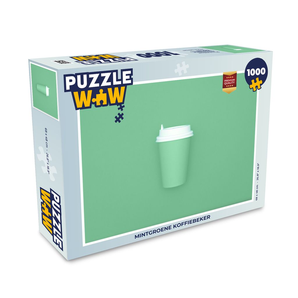 MuchoWow Puzzle 1000 Teile Mintgrüner Kaffeebecher - Erwachsene - Rätsel
