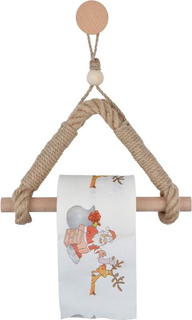 Vintage Toilettenpapierhalter aus Hanfseil für Badezimmer