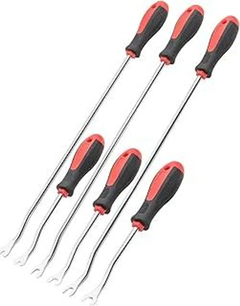 ROTATION Kit 6 Pezzi Rimozione Clip e Rivestimenti Auto in Metallo Cromato - 1