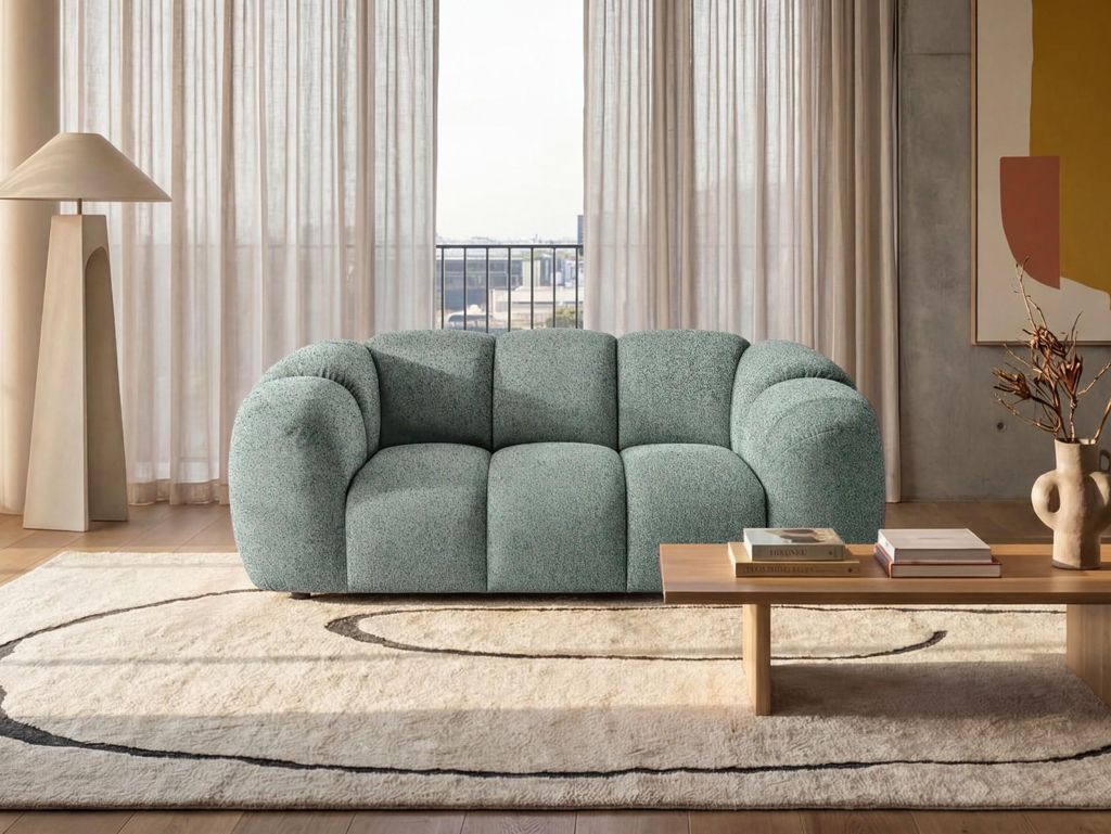 Sofiland Mali 2-Sitzer Sofa Strukturstoff Puente 200 cm Salbeigrün