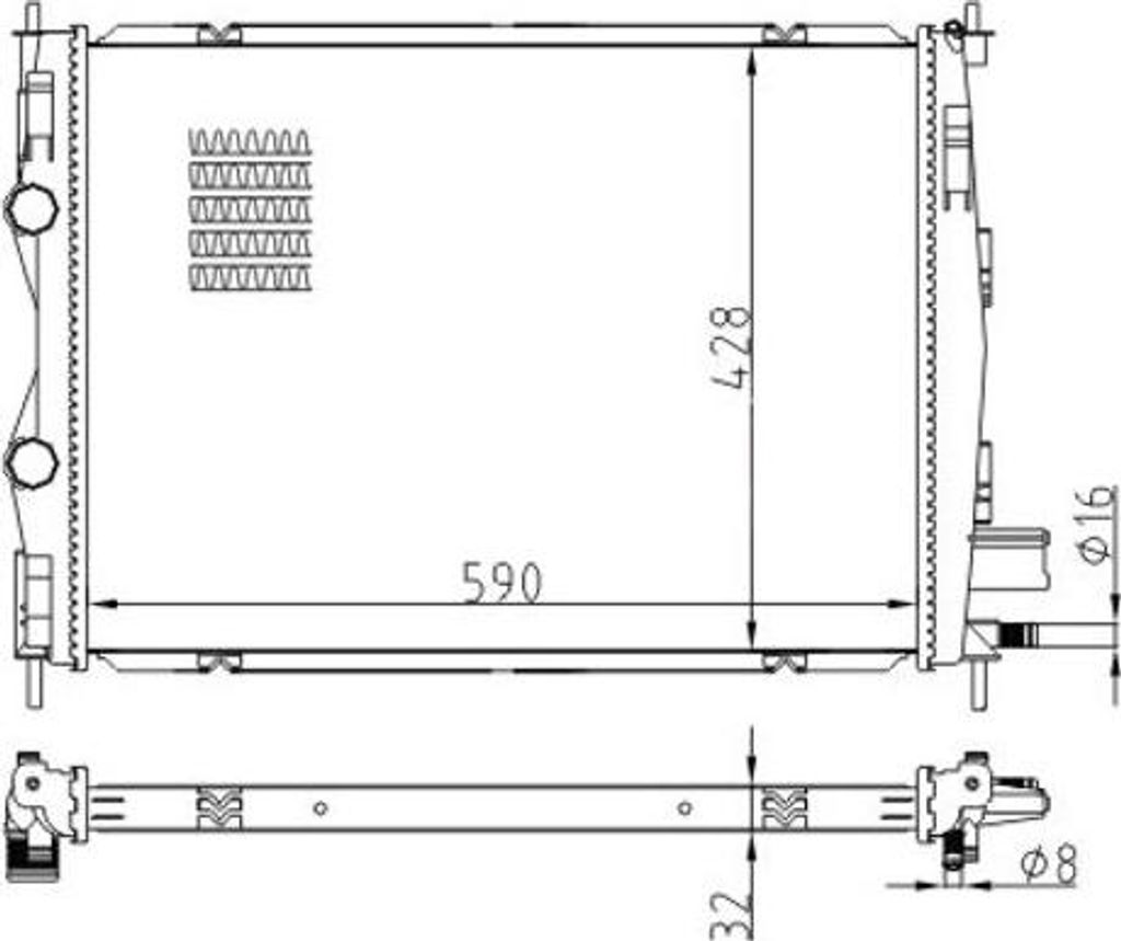 HART 616 611 Motorkühler OE 21400JD50B kompatibel mit Qashqai