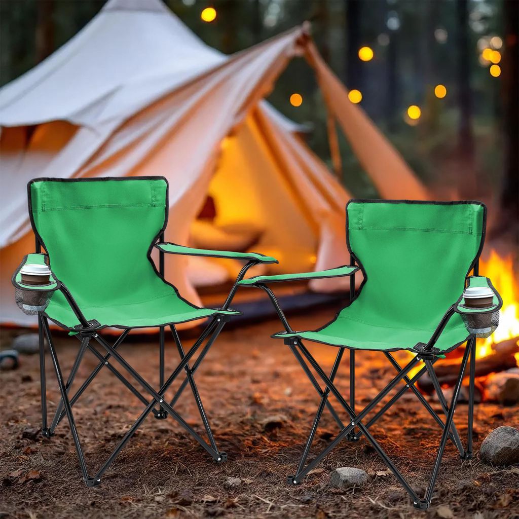 Sedia Da Pesca Pieghevole Verde Lime - Con Portabicchieri E Borsa Trasporto - Foto 11