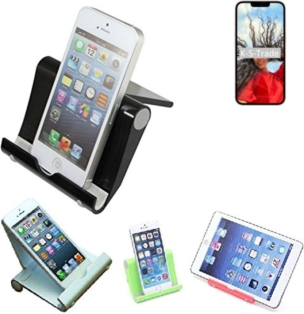 K-S-Trade Handy-Ständer kompatibel mit Apple iPhone 13 faltbarer Tischständer Smartphone Tablet Halterung Reise