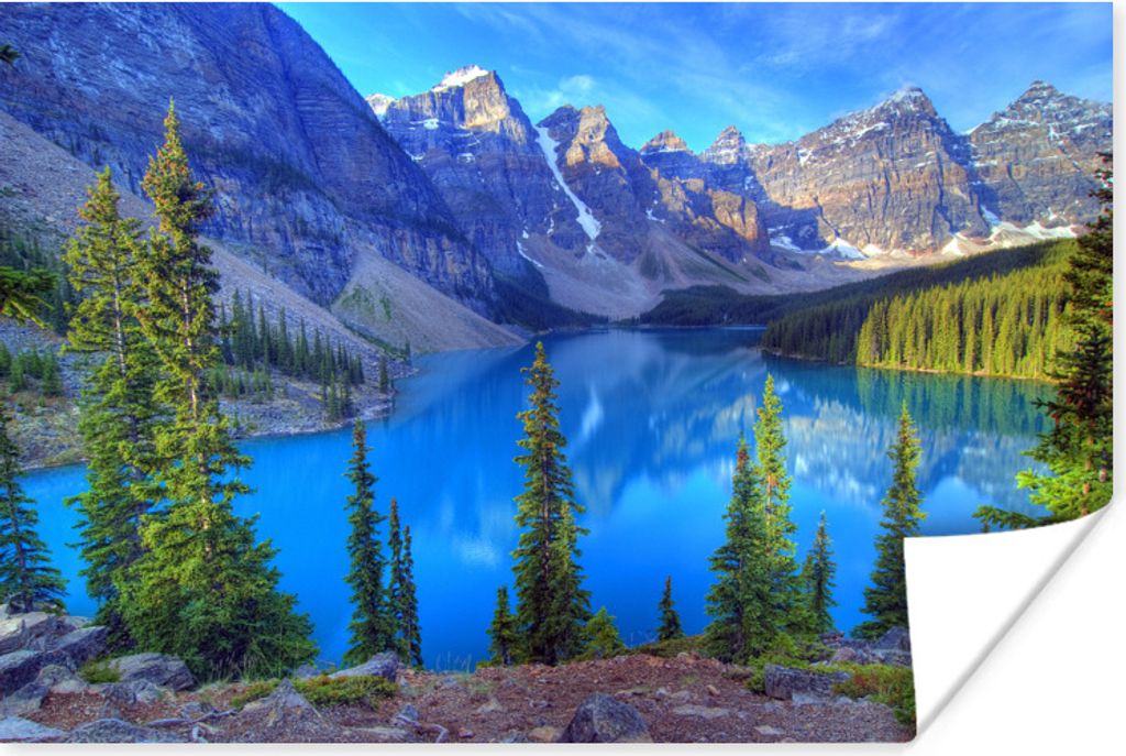 MuchoWow Poster Farbenfrohe Landschaft im Banff National Park in Kanada 120x80 cm - Bilder