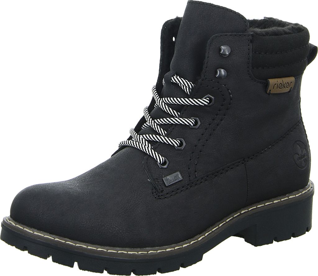 Rieker Damen Stiefelette Schnürer Gefüttert schwarz 38