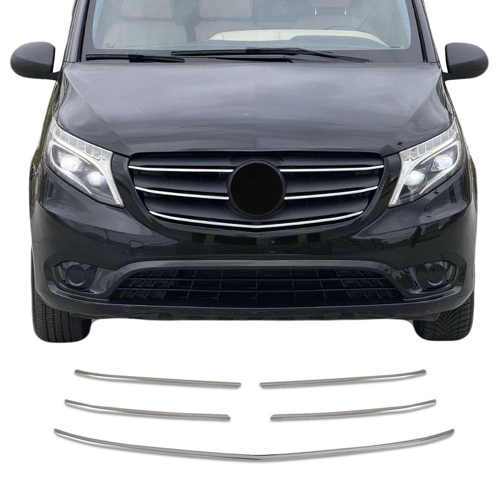 Kühlergrill Leisten Grillleisten für Mercedes Vito W447 2019-2025 Chrom 5x