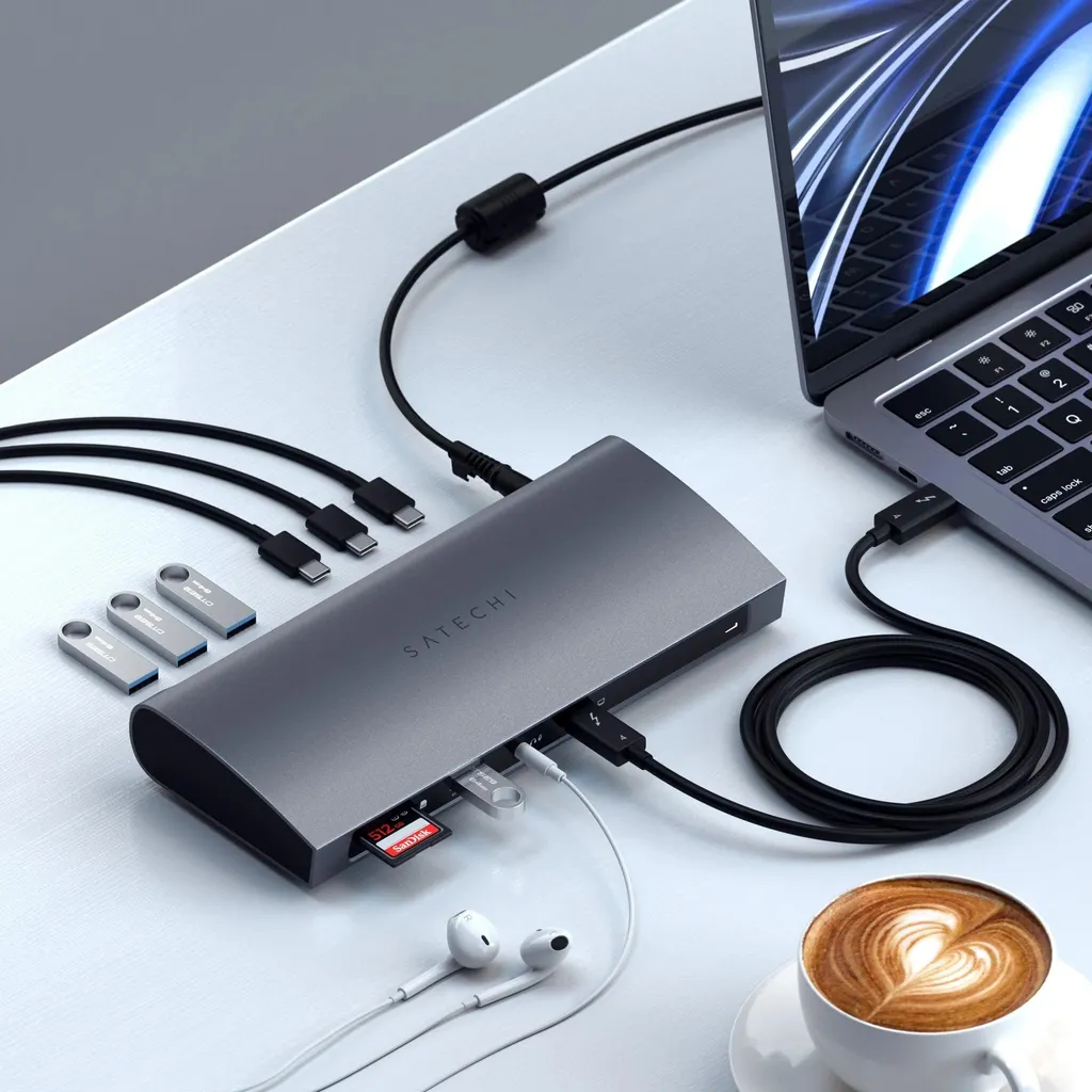 Dock Satechi Thunderbolt 4 EU avec Double Affichage 4K et Charge Rapide - 6