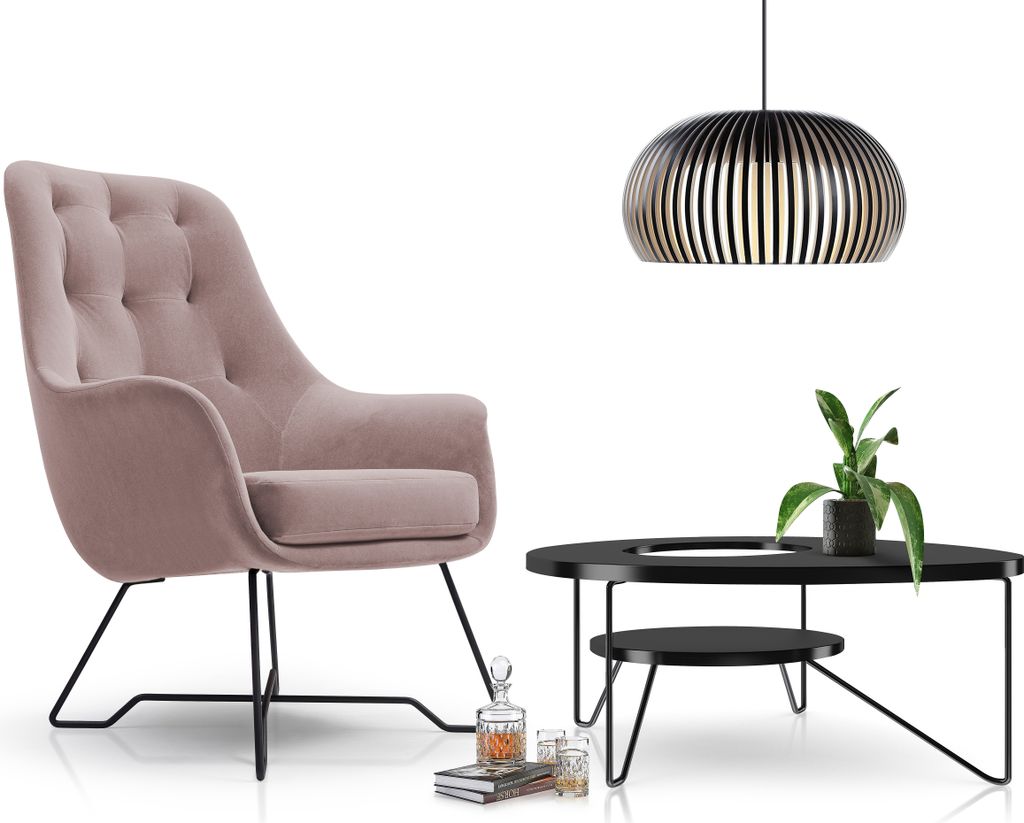 DomoHome Sessel EZO Komfortabler Moderner Designer-Sessel Ergonomische Polsterung, Stabile beine, PUR-Schaum Sitzkomfort, Hochwertiger Stoffbezug G...