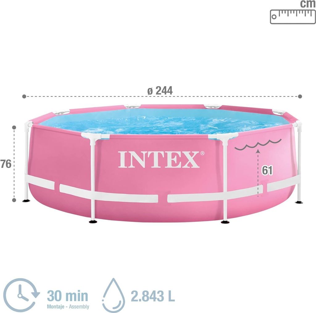 INTEX 28290NP - Pink Metal Frame Pool (244x76cm) Produktbild 4