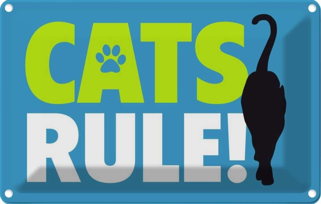 vianmo Blechschild 20x30 cm cats rule Katze Tier Haustier