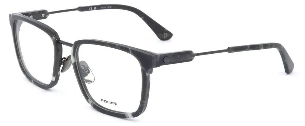 Monture de lunettes Police VPLF09 rectangulaire gris brillant homme