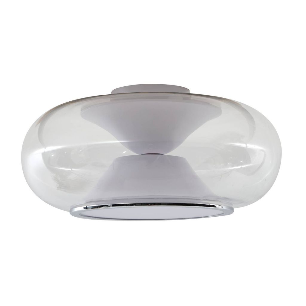 Lucande LED-Deckenleuchte Orasa, Glas, weiß/klar, Ø 43 cm