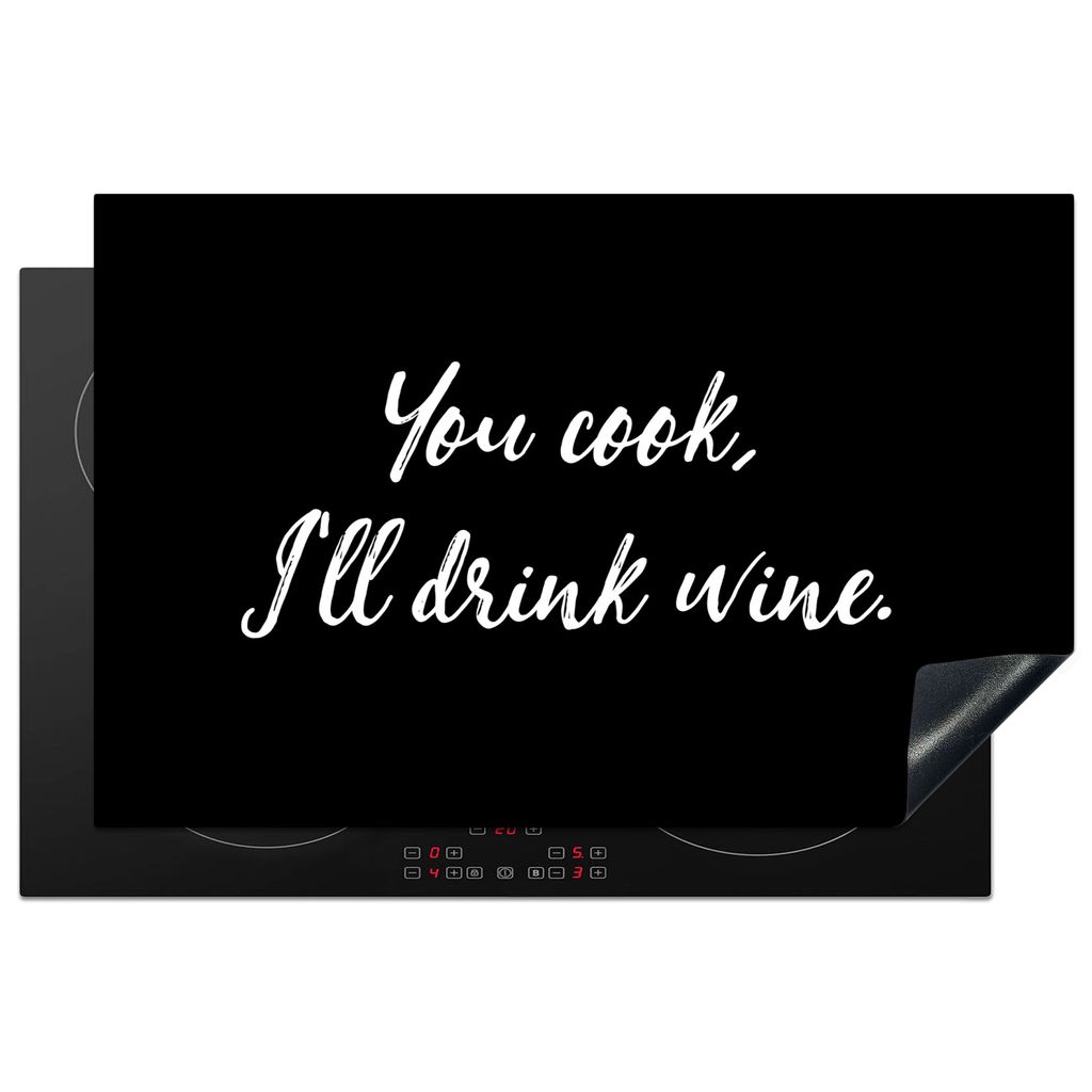 KitchenYeah Herdabdeckplatte Du kochst, ich trinke Wein - Wein - Sprichwörter - Zitate - Alkohol , 81x52cm, Küche Deko, Glaskeramikkochfeld Her...
