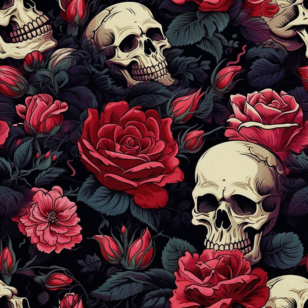 OUTDOOR DEKOSTOFFE OXFORD - Motiv der Schädel I DX4106