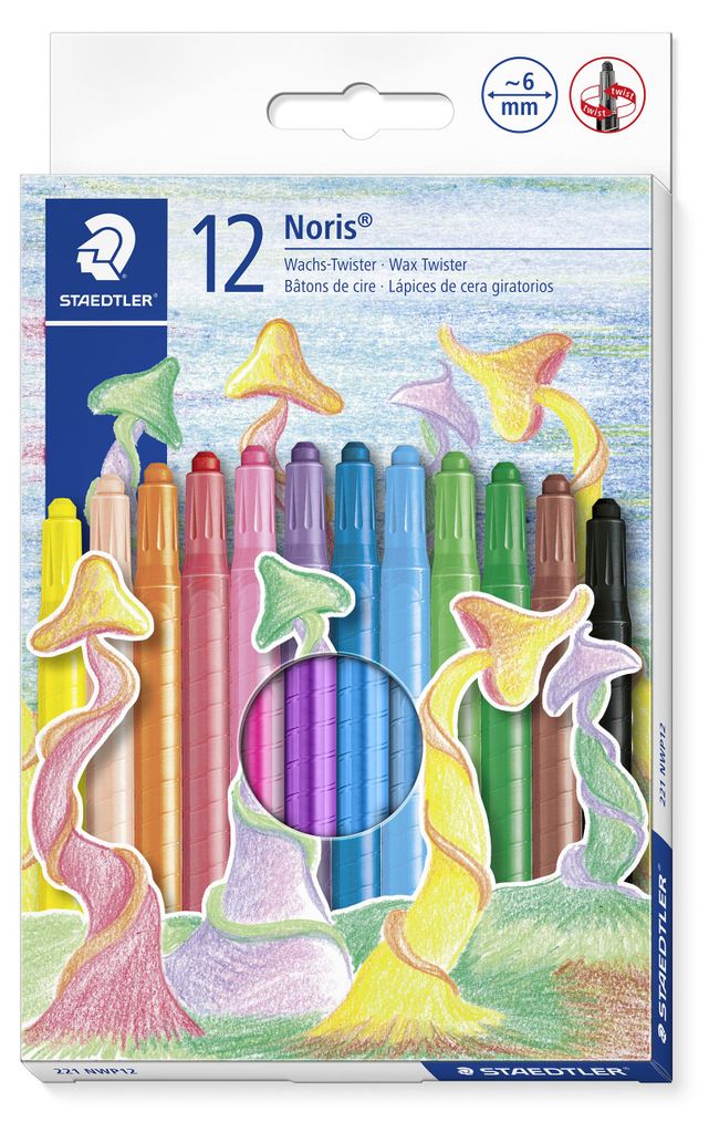 STAEDTLER Noris 221 Wachs-Twister Etui mit 12 Farben Produktbild 