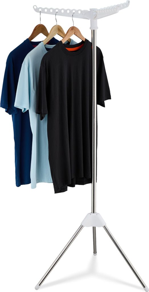 Relaxdays - Séchoir à linge avec cintres, pliable, 27 Image du produit 