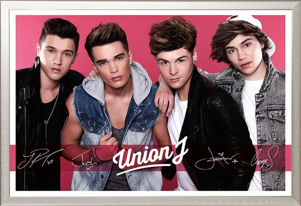 Union J - Poster - Rosa + cornice rimovibile, Shinsuke® Maxi alluminio argento, vetro acrilico