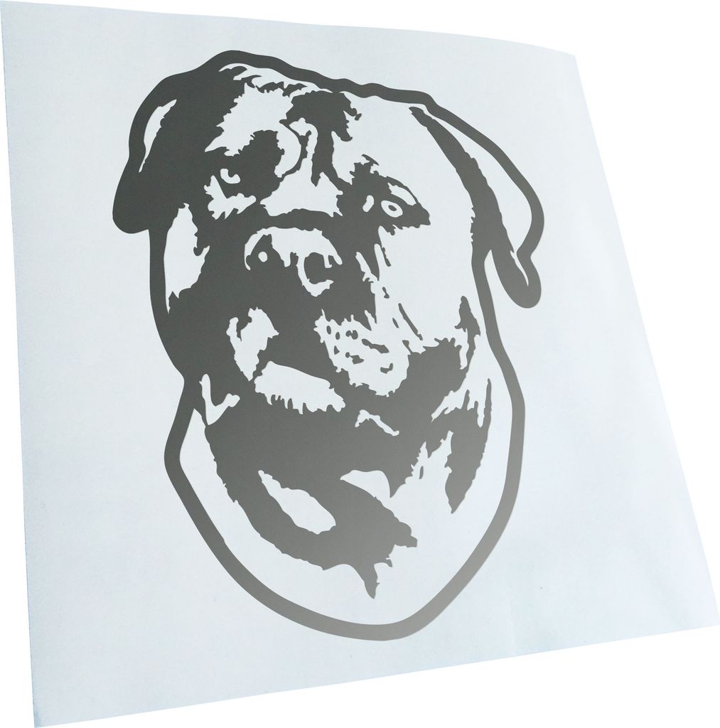 Kiwistar - Autoaufkleber - Boerboel Hund - Silber - 40x31cm - Aufkleber für Auto, Laptop, Fahrrad, LKW, Motorrad mehrfarbig JDM Decal Racing