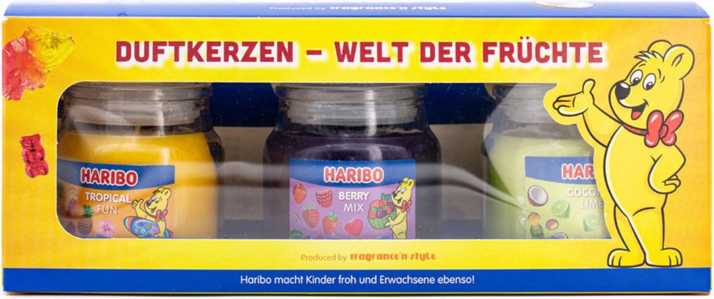 Haribo Duftkerzen im Glas - Duftkerzen fruchtig - Kerze im Produktbild 