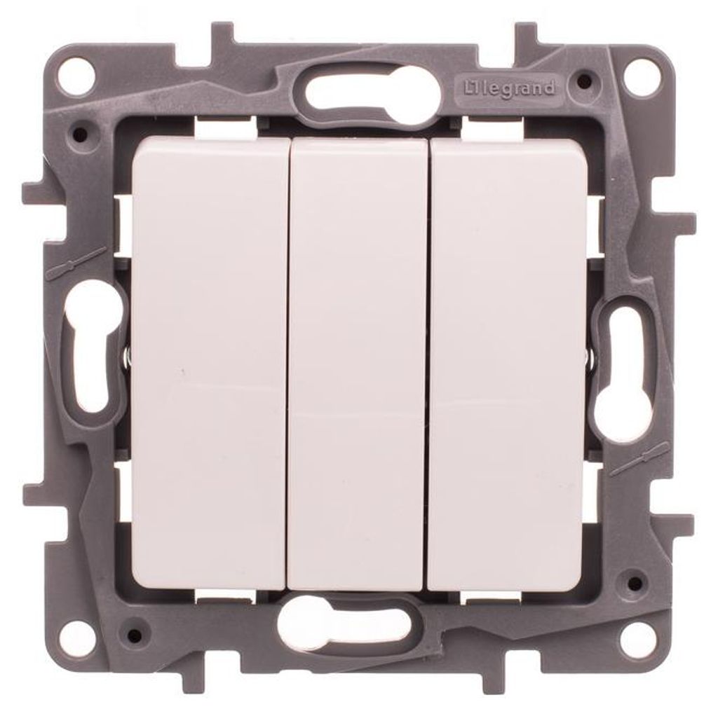 Interrupteur triple 3 pôles blanc 10AX LEGRAND NILOE Image du produit 