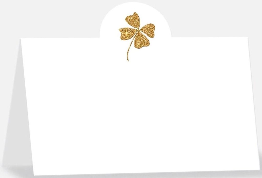 KOMMA³ 56-005 Tischkarte - 6 Stück, Kleeblatt