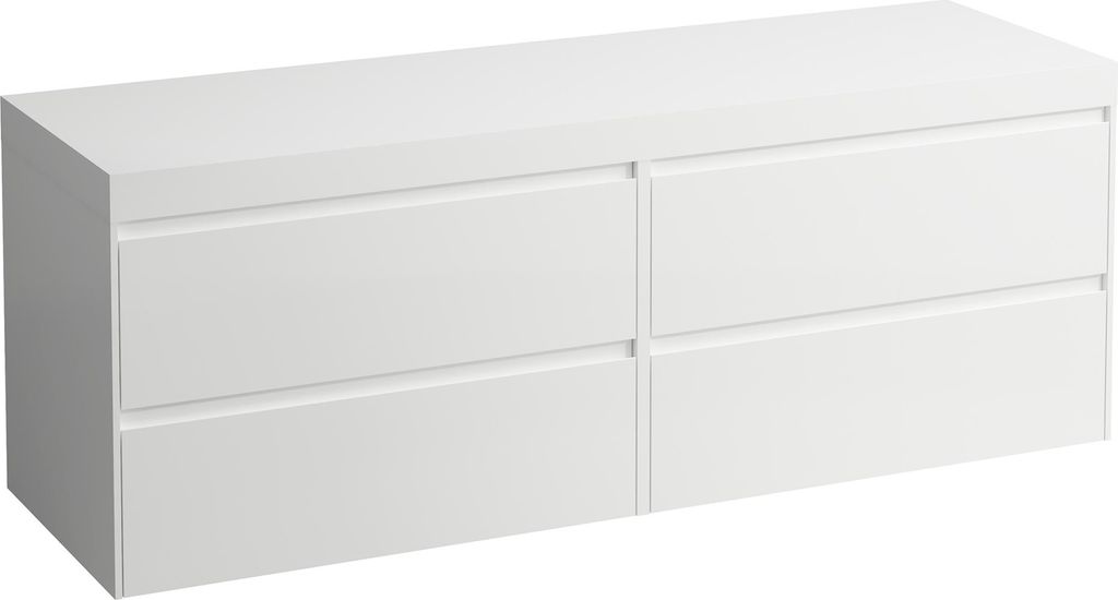 LAUFEN LANI Waschtischplatte weiß matt inklusive Unterschrank, ohne Ausschnitt, 1570x495x580mm, H4045901122601