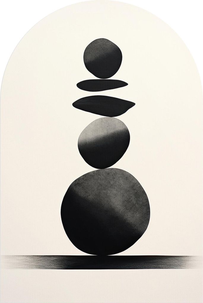 DEQORI Fototapete Rundbogen 60x90 cm 'Ruhe in Form' Wand Tapete Leinwand Sticker