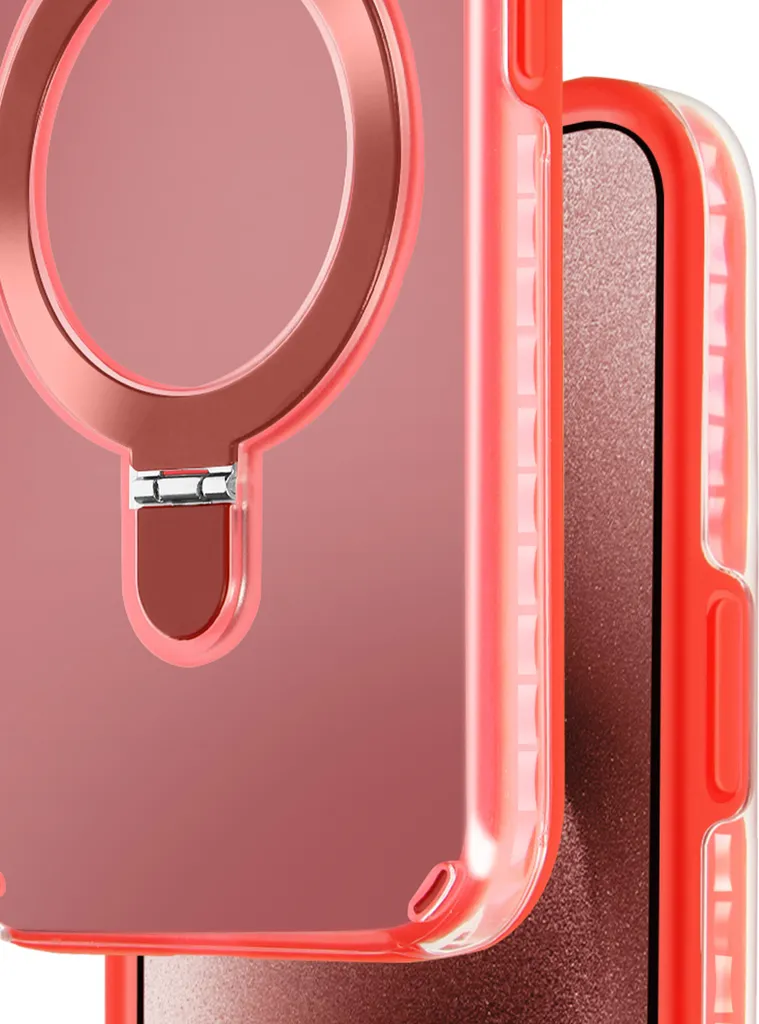 Custodia Avizar iPhone 15 Pro Max Rosso: MagSafe e Supporto Antiurto - 5