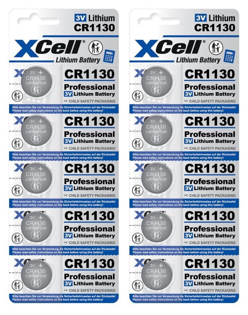 10x XCell Lithium-Knopfzelle CR1130 (2x 5er-Blister) Produktbild 