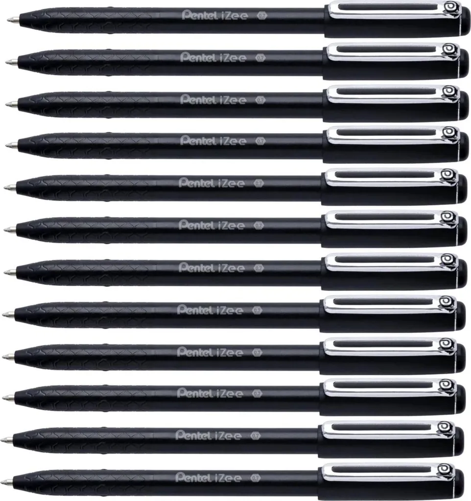 Stylo à bille Pentel iZee BX457-A noir avec grip ergonomique lot de 12