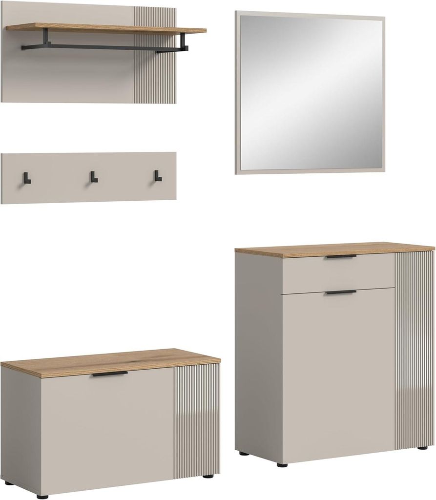 Garderoben-Set Slide | Kaschmir / Evoke Oak | 4-teilig Produktbild 