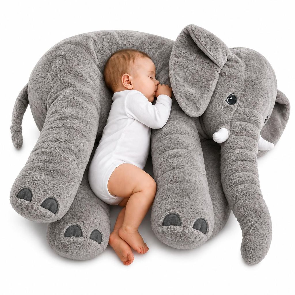 Gustaw Big Elephant (Grigio, 50 cm) - Peluche, elefante di Immagine del prodotto 