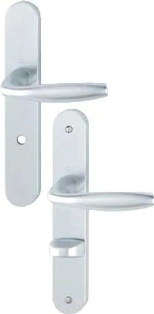 Garniture de porte WC sur plaque New York argent F1 entraxe 195 mm Hoppe