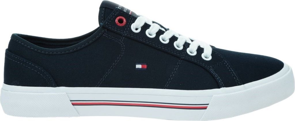 Tommy Hilfiger core canvas Herrenschuhe Schnürschuhe Leinenschuh Blau, Schuhgröße:46 EU