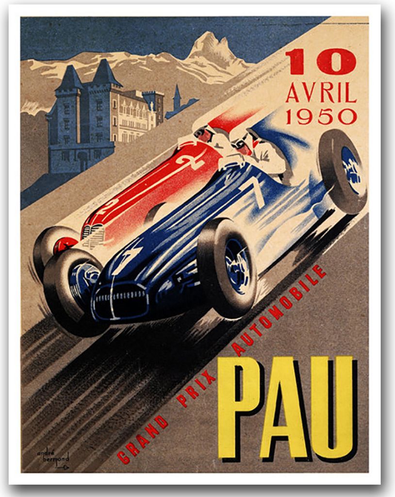 Poster - Canvas - Leinwand - 59,4 cm x 84,1 cm - Fotoposter - Leinwandkunst - Grand Prix Fahrzeug PAU