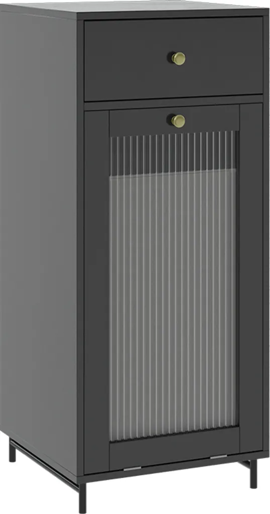 Armoire Midischrank Vicco Malte Gris 40x96cm avec Tiroir - Modèle 54260