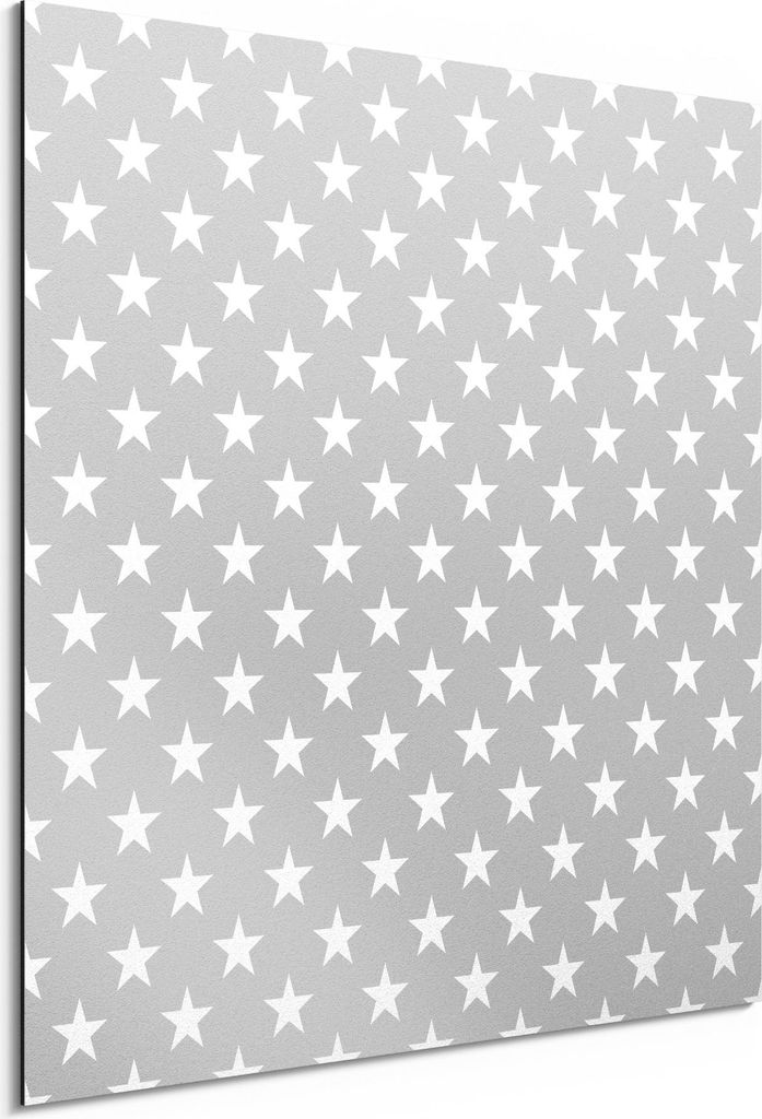 DEQORI Alu-Dibond Bild Weiß 30x30 cm 'Ordnung der Sterne' Wandbild Metall dünn Design
