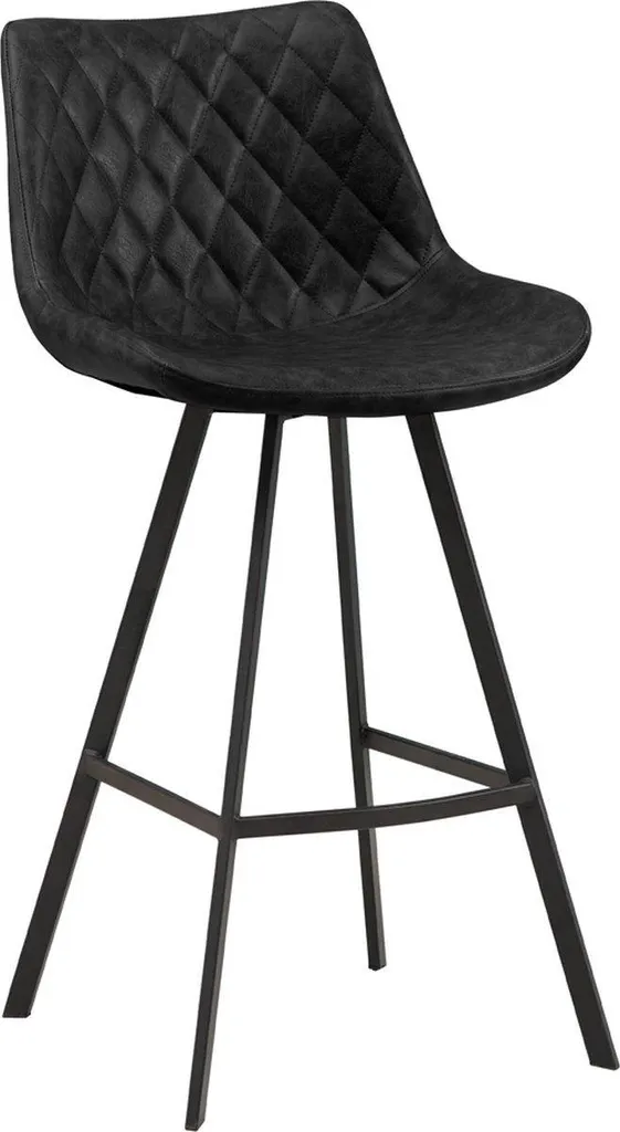Tabouret de bar ergonomique noir simili-cuir contre le mal de dos - 1 pc