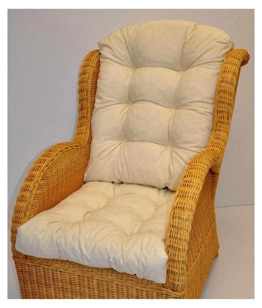 Polster / Kissen / Ersatzpolster für Rattan Ohrensessel / Rattansessel, Farbe beige