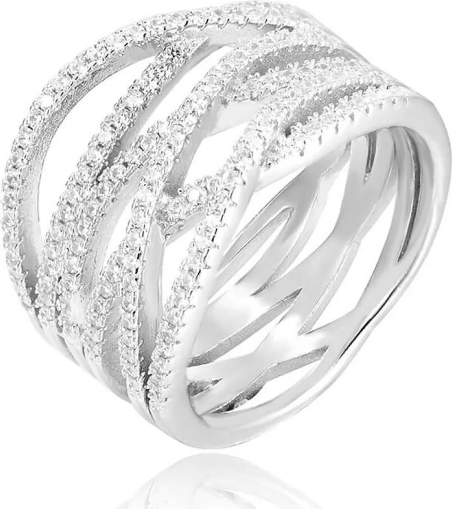Anello Donna Argento e Zirconi AGG341 - Misura 54 - Look Scintillante