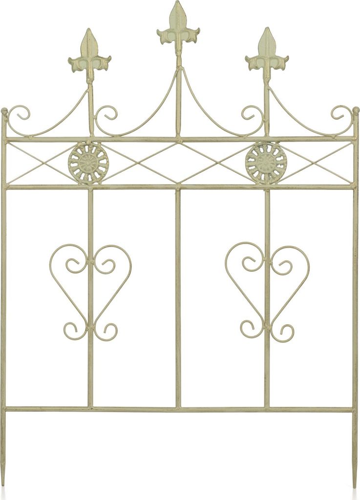 Moritz Rankgitter bodennah 70 x 51 cm Zaun Zaunelement weiß als Stütze für Pflanzen Rankhilfe Metall Deko