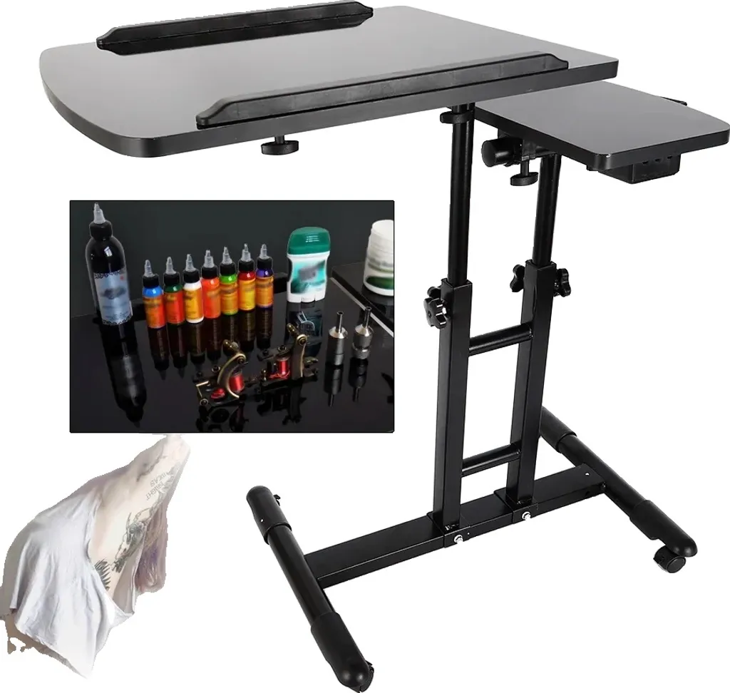 Station de travail tatouage réglable noire en fer forgé série T-10