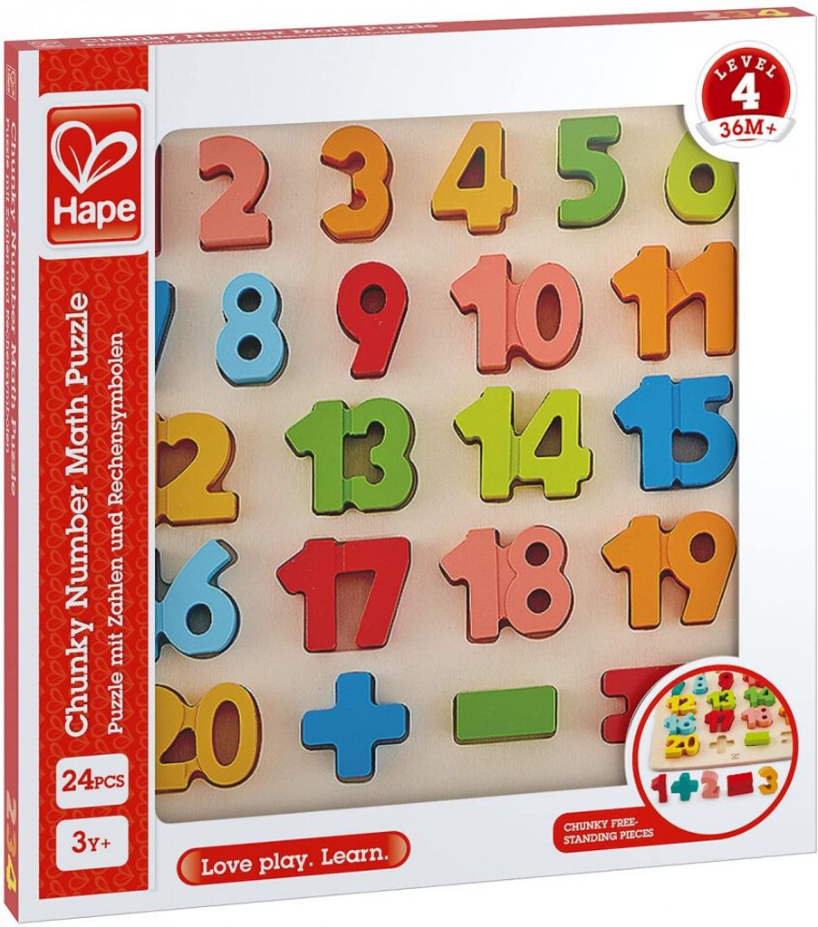 Hape Zahlenpuzzle - Lernspielzeug aus Holz - 24 Teile