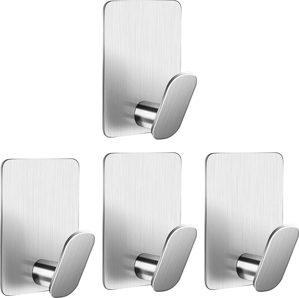 Wandkleber Handtuchhaken, Bademantel Haken verwendet für hängende Kleidung, Hüte stecken im Badezimmer, Küche SUS 304 Edelstahl Silber