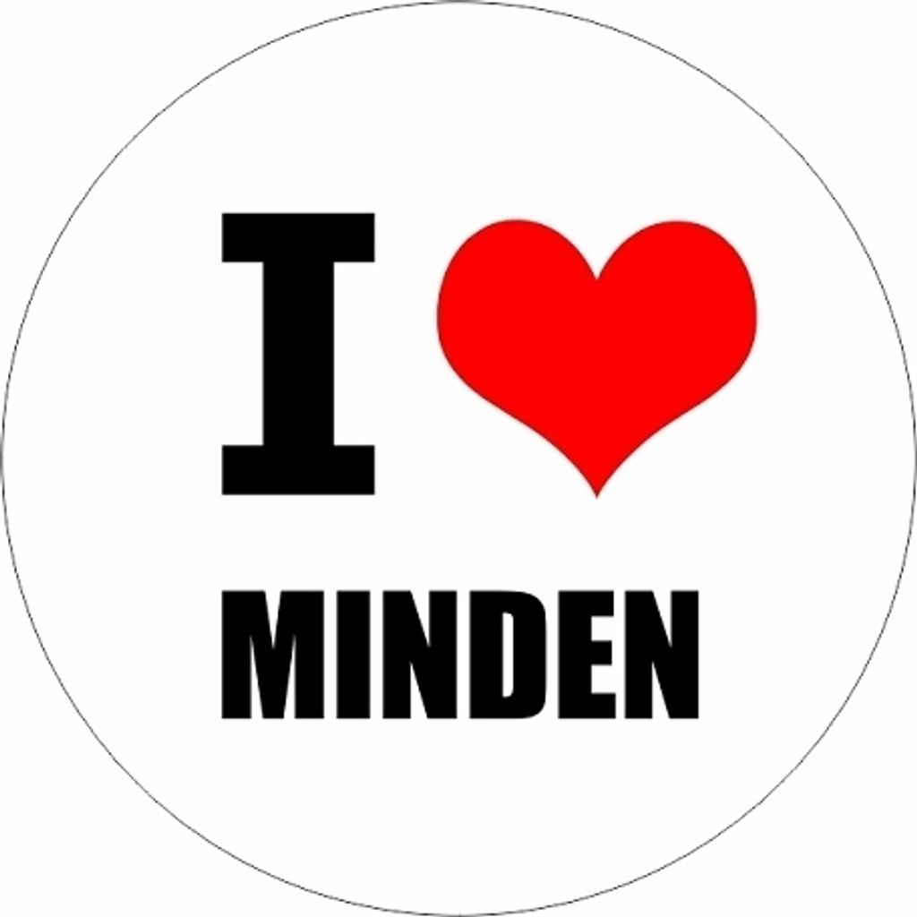 Kiwistar - Autoaufkleber - 8x8 cm - außen klebend - I love Minden für Auto, Laptop, Fahrrad, LKW, Motorrad Aufkleber mehrfarbig JDM Decal Sticker...
