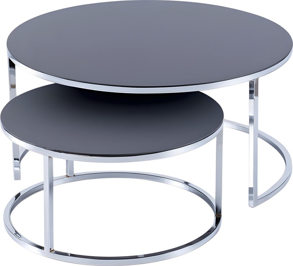 Moderner grauer Couchtisch aus Edelstahl
