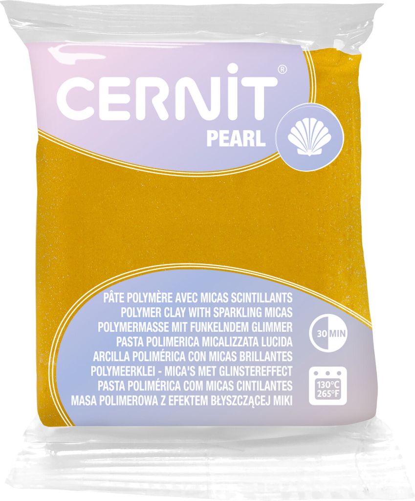 CERNIT CE0860056700C - Block Modelliermasse (Polymer) PEARL, ofenhärtend, sofort gebrauchsfähig, 56g, für DIY, Schmuck, Figuren, für Einsteiger...