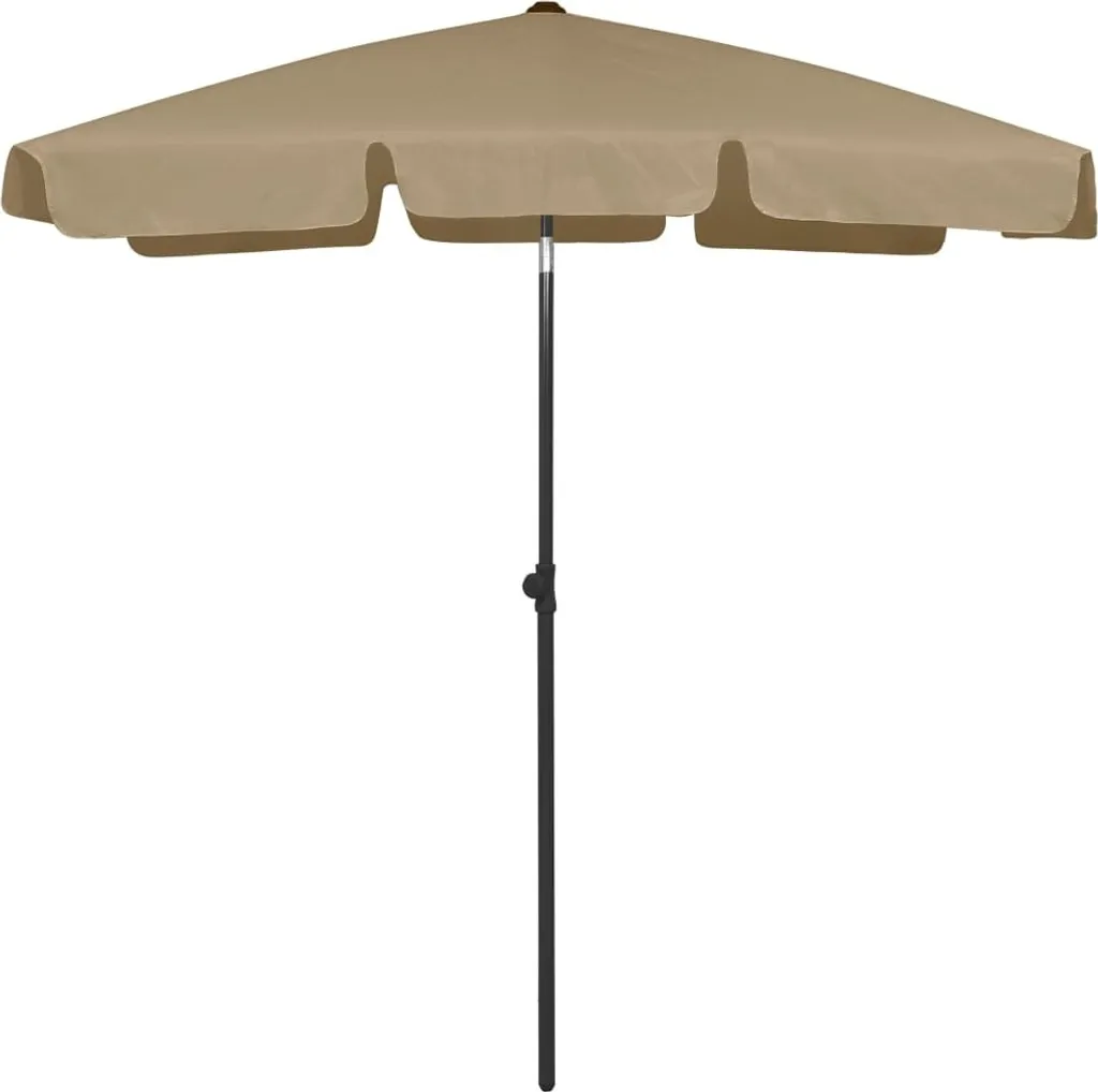 Parasol de plage Taupe 180x120 cm - Protection UV et Structure Robuste
